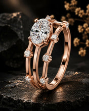 Oval Cut lab Grown Diamond 9KT Rose Gold Women's Ring Sarafa Bazar India