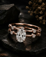 Oval Cut lab Grown Diamond 9KT Rose Gold Women's Ring Sarafa Bazar India
