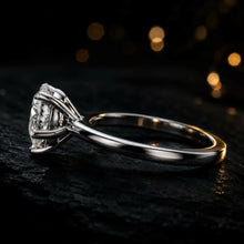 Oval Cut lab Grown Diamond Women's Ring 9KT Gold Sarafa Bazar India
