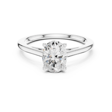 Oval Cut lab Grown Diamond Women's Ring 9KT White Gold Sarafa Bazar India