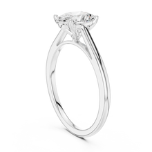 Oval Cut lab Grown Diamond Women's Ring 9KT White Gold Sarafa Bazar India