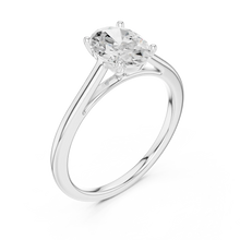 Oval Cut lab Grown Diamond Women's Ring 9KT White Gold Sarafa Bazar India