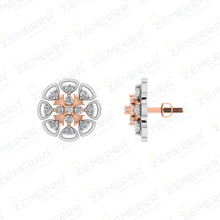 14K Rose Gold Diamond Unique Earring Sarafa Bazar India