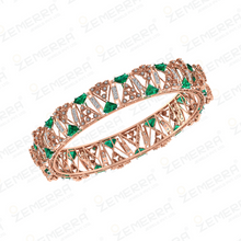 14K Gold Diamond Bangle Featuring Brilliant-cut Diamonds Sarafa Bazar India