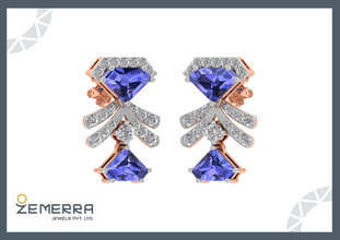Dazzling Diamond Drop Earrings in 14K Rose Gold