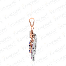 Stylish 14K Gold Diamond Dual Curve Floral Pendant Set Sarafa Bazar India