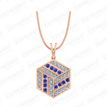 Beautiful 14K Rose Gold Diamond Pendant Set Sarafa Bazar India