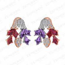 Chandelier Diamond Drop Pendant With Dual Color Stone in 14k gold Sarafa Bazar India