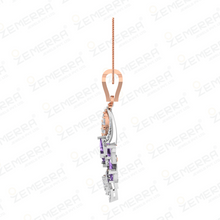 Chandelier Diamond Drop Pendant With Dual Color Stone in 14k gold Sarafa Bazar India