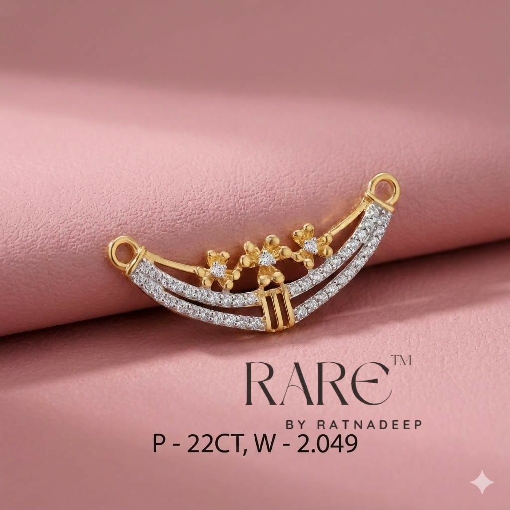 22kt CZ Mangalsutra Pendant Sarafa Bazar India