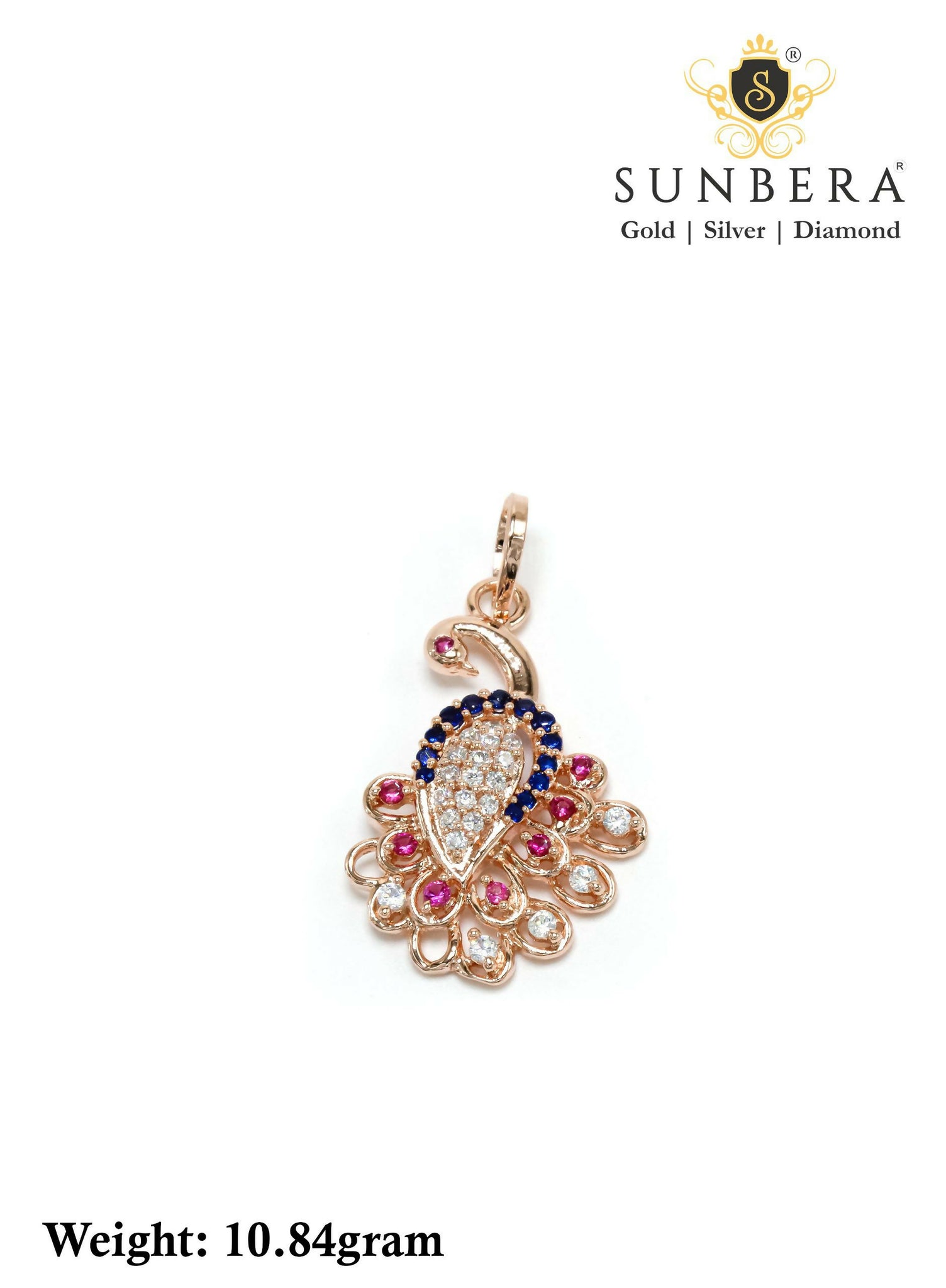 925 Silver Rose Gold Pendant Sarafa Bazar India