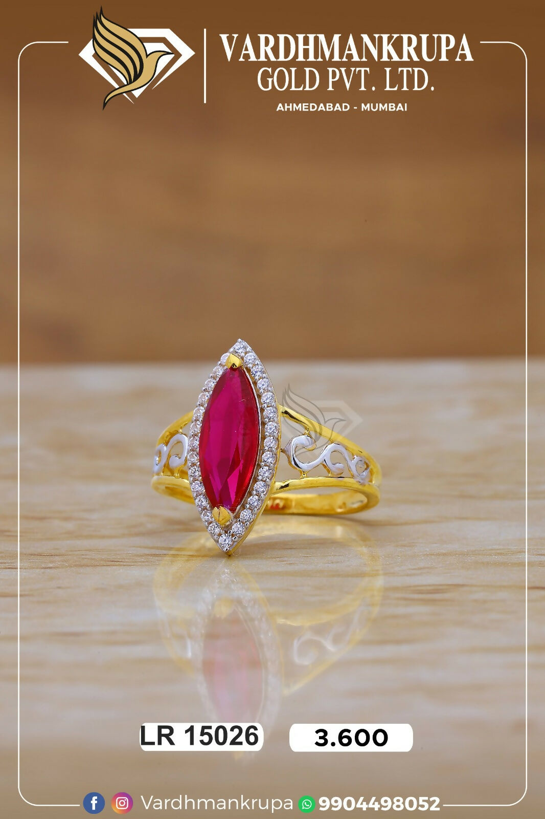 CZ Ladies Ring Sarafa Bazar India