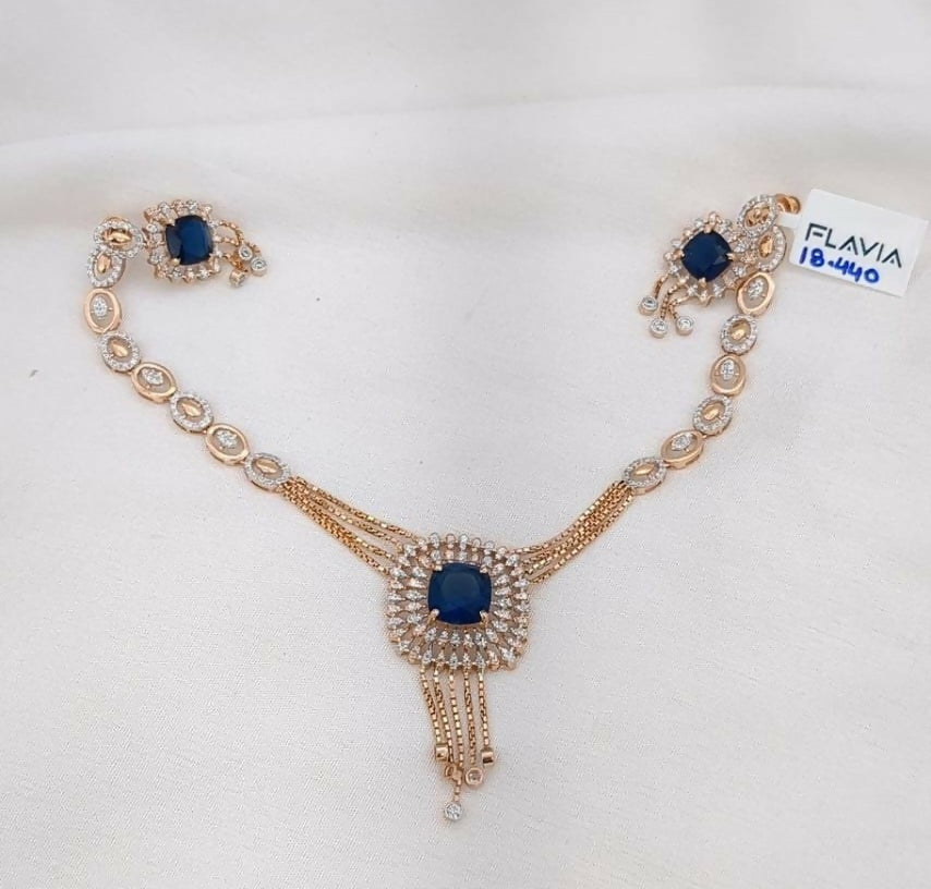 18kt Rose Gold Necklace Sarafa Bazar India