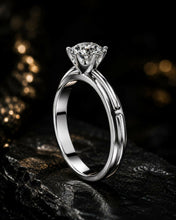 Round Cut Lab Grown Diamond Women's Ring 9Kt White Gold LR-75 Sarafa Bazar India
