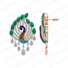 Peacock Style Diamond Pendant Set in 14K Gold Sarafa Bazar India