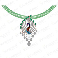 Peacock Style Diamond Pendant Set in 14K Gold Sarafa Bazar India