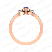 Pear Cut Halo Split Shank Diamond Ring in 14K Gold Sarafa Bazar India