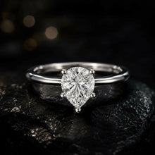 Pear Cut lab Grown Diamond Women's Ring 9KT Gold Sarafa Bazar India