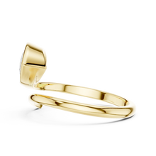 Pear Cut lab Grown Diamond Women's Ring 9KT Yellow Gold Sarafa Bazar India