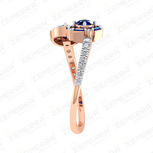 Stylish 14K Rose Gold Diamond Open Adjustable Ring Sarafa Bazar India