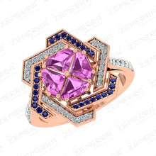 Popular Choice 14K Gold Diamond Dual Color Floral Ring Sarafa Bazar India