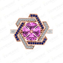 Popular Choice 14K Gold Diamond Dual Color Floral Ring Sarafa Bazar India