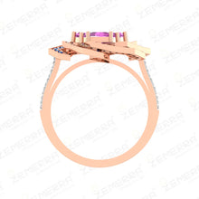 Popular Choice 14K Gold Diamond Dual Color Floral Ring Sarafa Bazar India