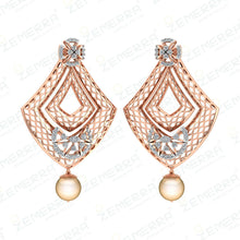 14K Gold Diamond Drop Earrings Sarafa Bazar India