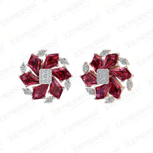 Premium 14K Rose Gold Diamond Floral Design Pendant Set Sarafa Bazar India