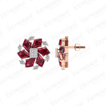 Premium 14K Rose Gold Diamond Floral Design Pendant Set Sarafa Bazar India