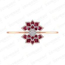 Premium 14K Rose Gold Diamond Floral Ruby Stone Bracelets Design Sarafa Bazar India