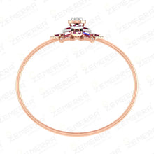Premium 14K Rose Gold Diamond Floral Ruby Stone Bracelets Design Sarafa Bazar India