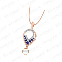 Premium 14K Rose Gold Diamond Pendant Set With Pearls Sarafa Bazar India