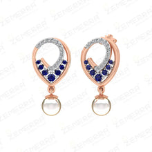 Premium 14K Rose Gold Diamond Pendant Set With Pearls Sarafa Bazar India