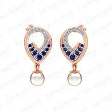 Premium 14K Rose Gold Diamond Pendant Set With Pearls Sarafa Bazar India