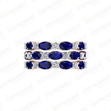 Premium 14K Rose Gold Diamond Tripal Row Band Ring Sarafa Bazar India