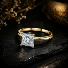Princess Cut lab Grown Diamond Women's Ring 9KT Gold Sarafa Bazar India