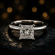Princess Cut lab Grown Diamond Women's Ring 9KT Gold Sarafa Bazar India