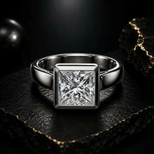 Princess Cut lab Grown Diamond Women's Ring 9KT White Gold Sarafa Bazar India