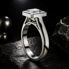Princess Cut lab Grown Diamond Women's Ring 9KT White Gold Sarafa Bazar India