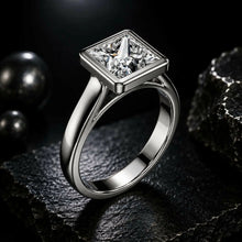 Princess Cut lab Grown Diamond Women's Ring 9KT White Gold Sarafa Bazar India
