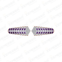 14K Gold Geometric Diamond Amethyst Open Bangle Bracelet Sarafa Bazar India