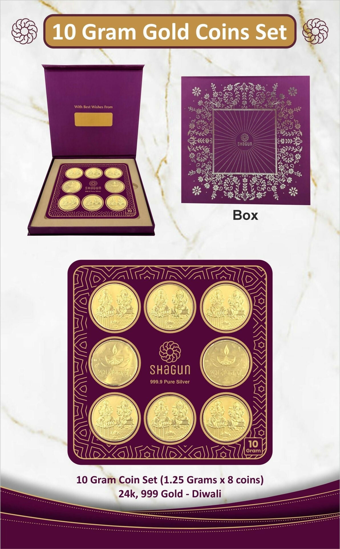10gm Gold Coins Set Sarafa Bazar India