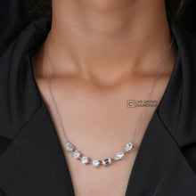 Seven Stone Diamond Pendant Necklace Sarafa Bazar India