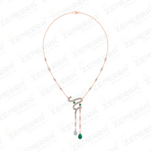 Modern Style 14K Gold Diamond Y Drop Pendant For Women Sarafa Bazar India