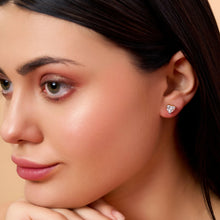 Heart Cut Lab Grown Diamond Stud Earrings Yellow Gold Sarafa Bazar India