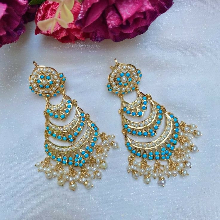 Jadau Earrings Sarafa Bazar India