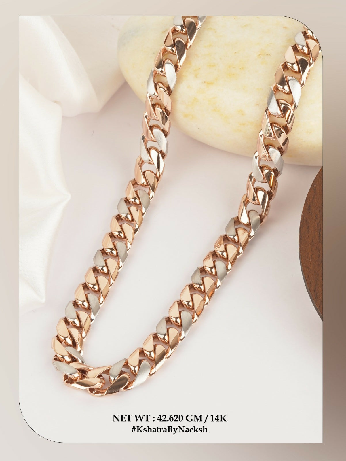 14kt Rose Gold Italian Gents Chain Sarafa Bazar India