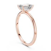Emerald Cut Lab Grown Diamond Women's Ring 9Kt Rose Gold LR-68 Sarafa Bazar India