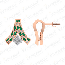 Modern 14K Gold Diamond Split Ribbon Stud Earring Sarafa Bazar India